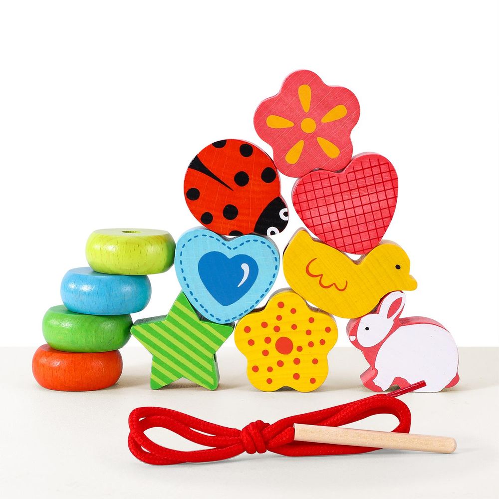 First Threading Set: Colorful Blocks for Learning & Fun