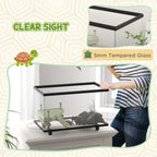 Turtle Tank 28L Glass Turtle Aquarium w/ Easy-Drain 45 x 25 x 29cm