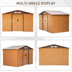 Lockable 9x6 ft Metal Shed - Khaki Storage Yard Container