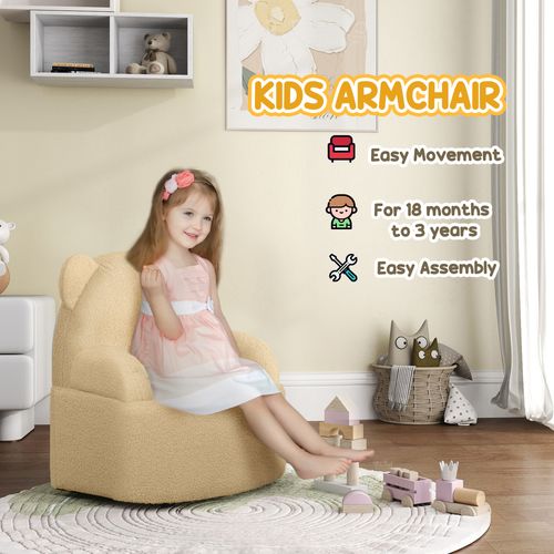 Kids Armchair, Bear Shaped Toddler Chair for Bedroom