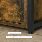 Industrial Side Table with Drawer, Sofa Table, Bedside Cabinet with Storage Shelf, Slim Nightstand for Living Room, Bedroom, Rustic Brown