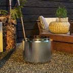 48.5cm Smokeless Wood Burning Firepit Stainless Steel Fire Pit, Silver