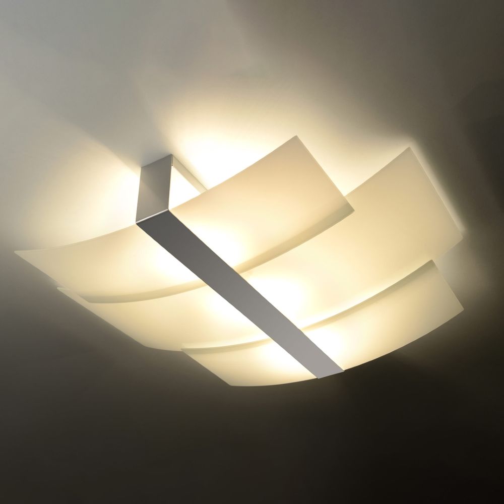 Celia Modern Design Ceiling Lamp - Steel & Glass - E27