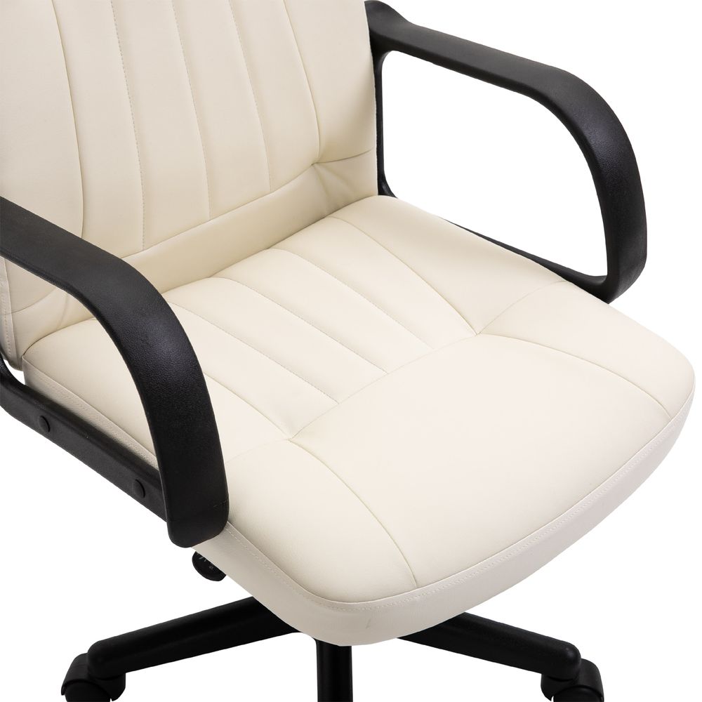 Comfortable PU Leather Office Chair with Adjustable Height and Padded Seat