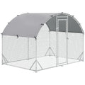 Walk In Chicken Run Galvanised Chicken Coop Hen Poultry House Cage Rabbit Hutch Pet Playpen Garden with Water-Resist Cover, 2.8 x 1.9 x 2m