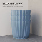 Set of 2 Round Plant Pots Outdoor 22cm for Garden Decoration, Blue