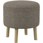 Storage Ottoman, Round Stool Chair with Cushioned Top, Hidden Space