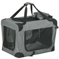 Folding Pet Carrier Bag House W/ Cushion Storage, Grey 60x41.5x41cm
