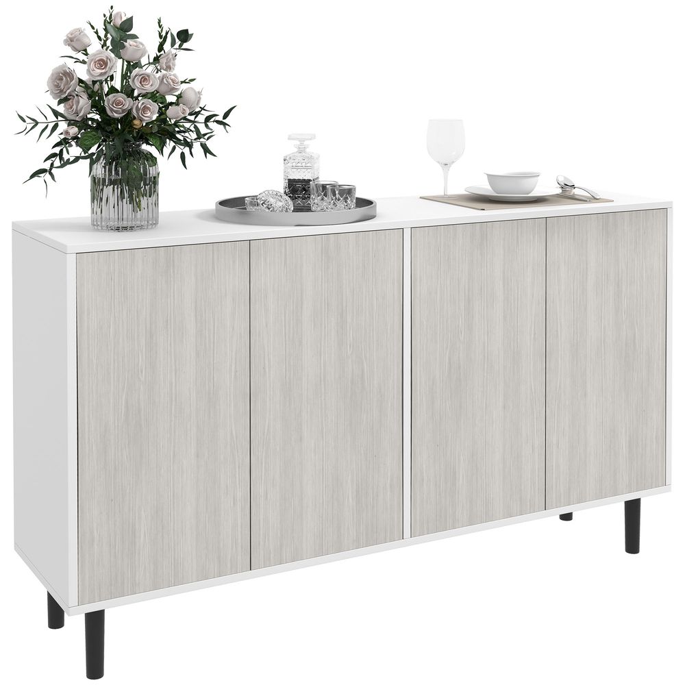 Sideboard Storage Cabinet for Living Room with Adjustable Shelves White