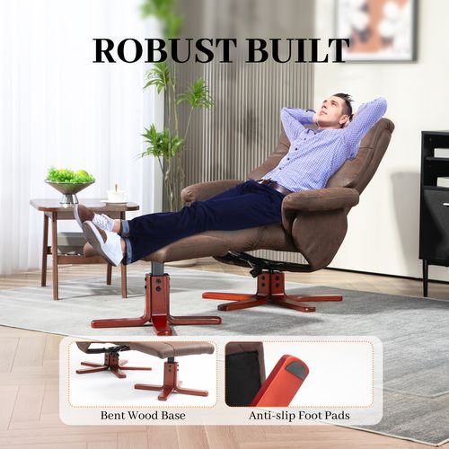 Recliner Chair with Footstool, Backrest Adjustable, Armchair