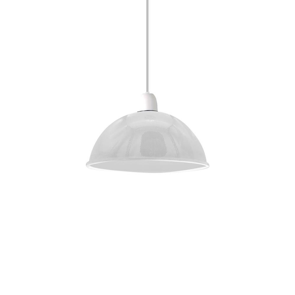 Vintage White Industrial Easy Fit Dome Shaped Lamp Shade Ceiling, Pendant, Wall Light Metal E27 Light Fitting 60W