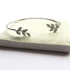 Delicate Silver Leaf Bangle - for Gifts!