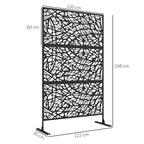 6.5FT Metal Outdoor Privacy Screen Panel with Stand, Twisted Lines