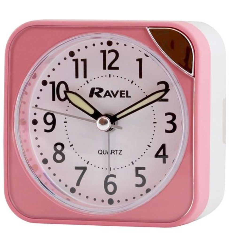 Small Square Quartz Travel Alarm Clock - Pink.2