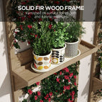 Wall Mounted Plant Stands Set of 2 with Shelves and Slatted Trellis