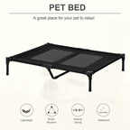 Large Pet Cot Portable Dog Cat Sleep Bed Elevated Camping Outdoor Black