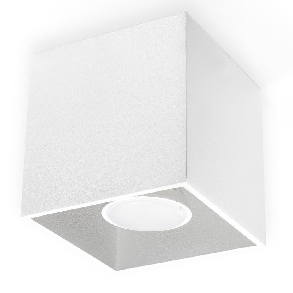 Modern LED Square Ceiling Lamp - White, GU10 Bulb, Loft Design - Attention to Detail