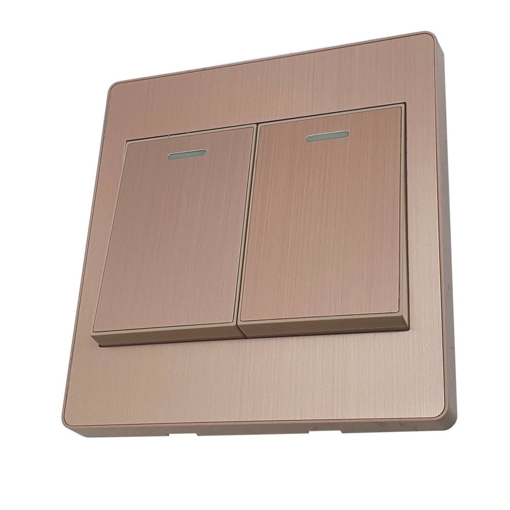 1/2/3 Gang Wall Switch - Brushed Gold/Textured Cream/White - UK Standard