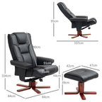 Reclining Armchair with Footstool and Adjustable Backrest