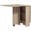 Expandable Dining Table w/ Shelves & Wheels - Versatile & Convenient Furniture Solution