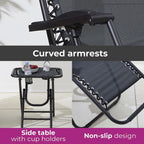 Zero Gravity Garden Chairs & Table - Adjustable, Folding, Comfortable, Durable & Stylish Furniture Set