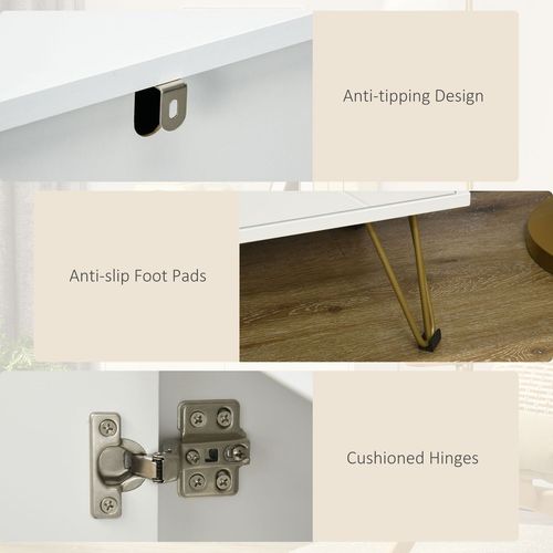 Storage Cabinet with Adjustable Shelves for Living Room - Freestanding