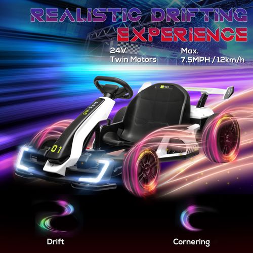 24V Electric Go Kart for Kids with Adjustable Seat