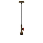 Vintage industrial metal pendant pipe light E27 fitting 95cm adjustable cable
