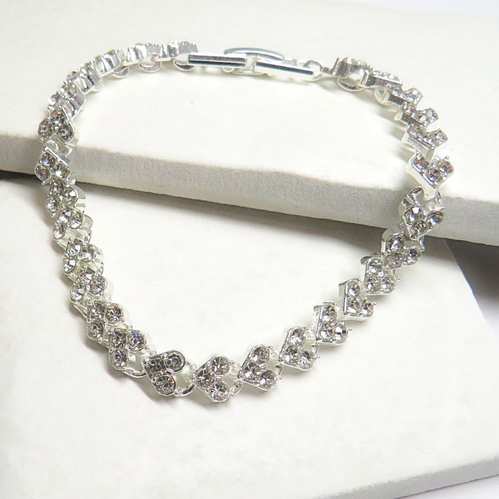 Diamante Heart Tennis Bracelet - Ideal Birthday or Christmas Gift