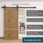 Wood Barn Door Hardware Kit - 6.6ft Sliding Track
