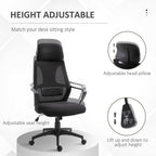 Mesh Back Office Chair - Adjustable Height & Padded Headrest - Comfortable - All Black