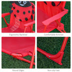 Kids Ladybug Picnic Table & Chair Set with Umbrella - Outdoor Portable Folding Furniture - Ages 3-5