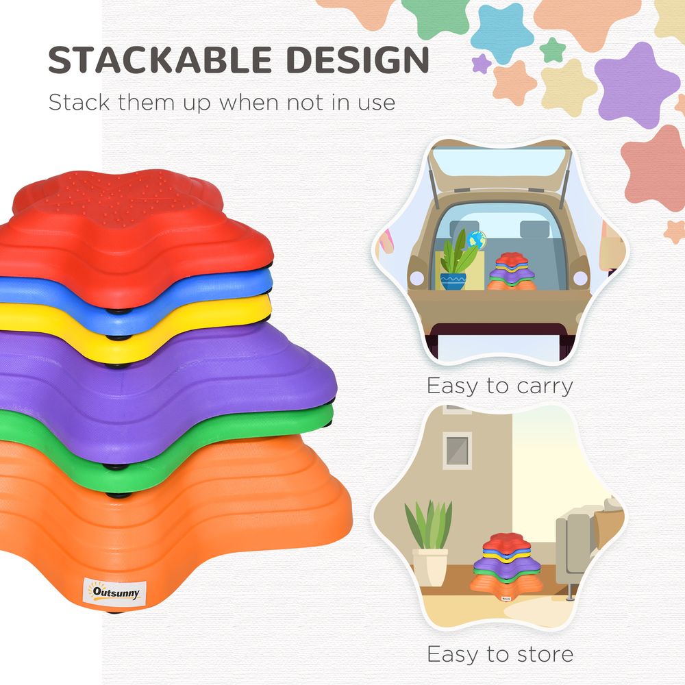 Balance Stepping Stones Non-slip Obstacle Course Stackable - 6pcs