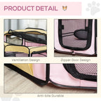 Fabric Pet Dog Cat Puppy Playpen Rabbit Guinea Play Pen in Pink Small L37 x H37cm x D90cm
