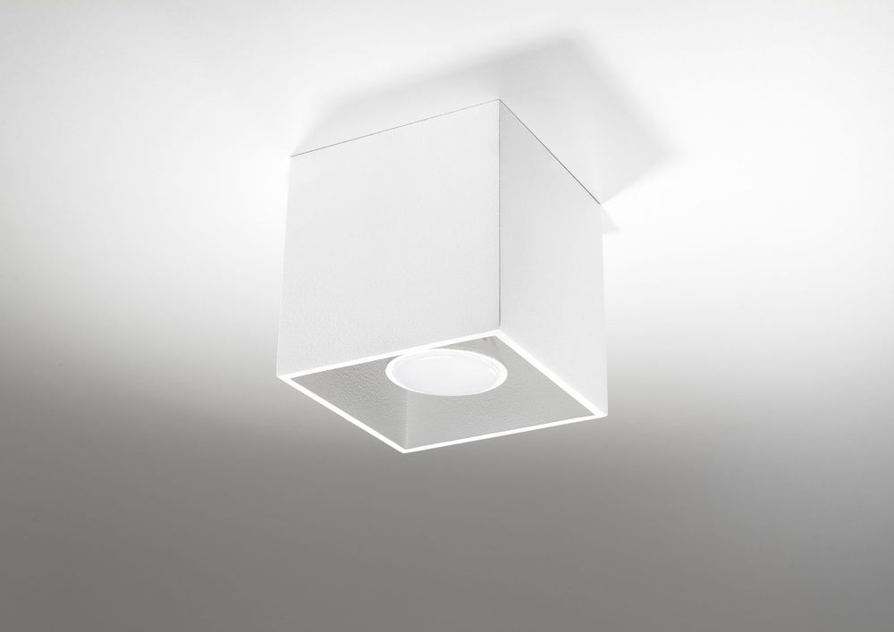 Modern LED Square Ceiling Lamp - White, GU10 Bulb, Loft Design - Attention to Detail