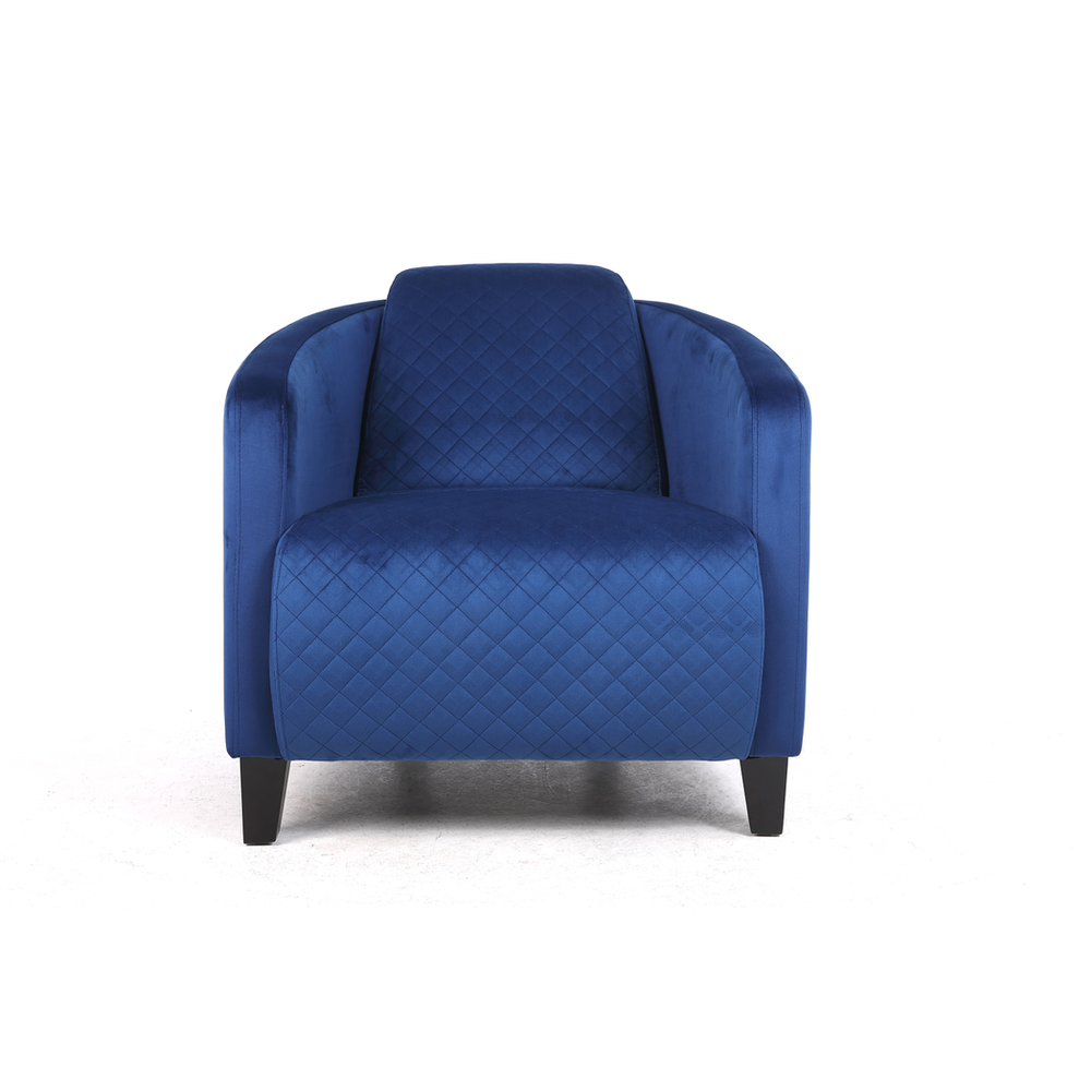 86cm Velvet Armchair - Blue Color, Modern Design