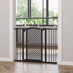 74-105 cm Pet Safety Gate Pressure Fit Stair with Double Locking, Black