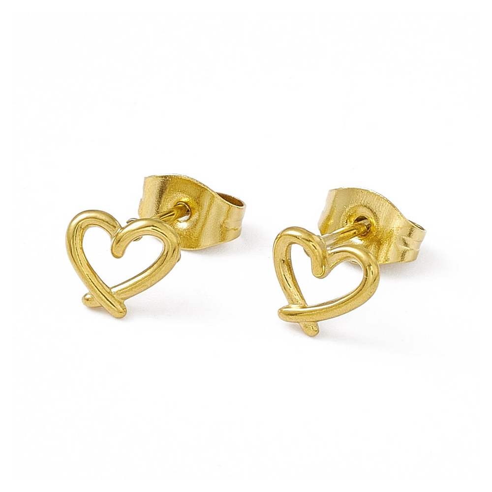 Small Gold Heart Stud Earrings - Ideal Birthday or Christmas Gift