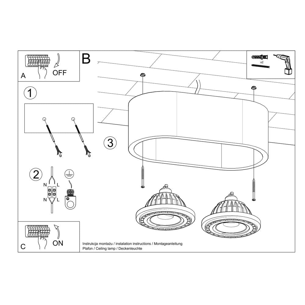 Concrete Ceiling Lamp - Industrial Design GU10