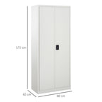 Filing Cabinet Storage Office 2 Doors Adjustable Shelf Metal