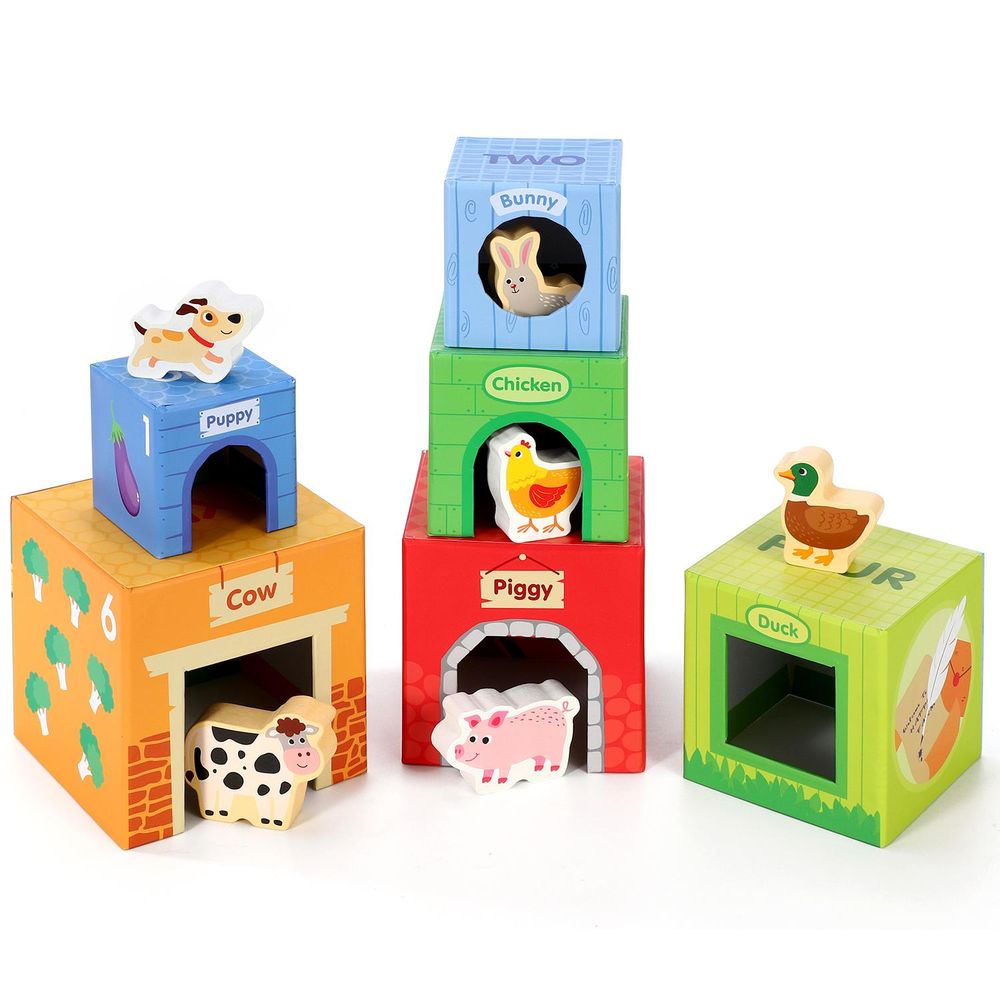 Stacking Cubes-6 Friends in Farm