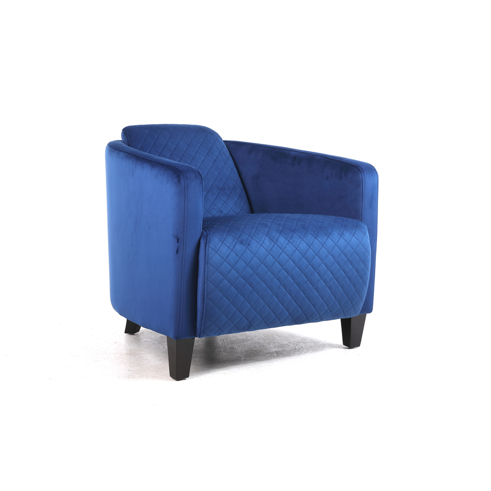 86cm Velvet Armchair - Blue Color, Modern Design