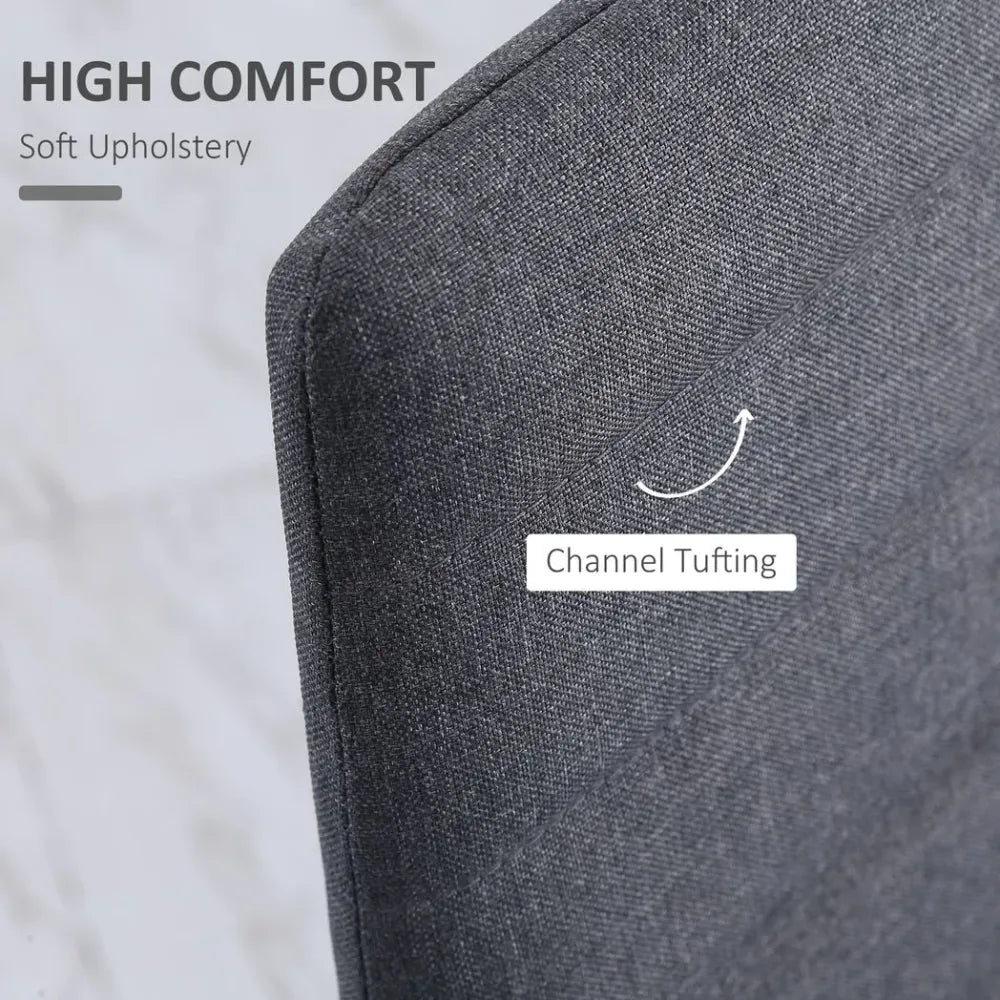Linen-Touch High Back Dining Chairs - Set of 4 - Upholstered - Steel Legs - Comfortable - Easy Assembly - 97H x 41W x 50Dcm