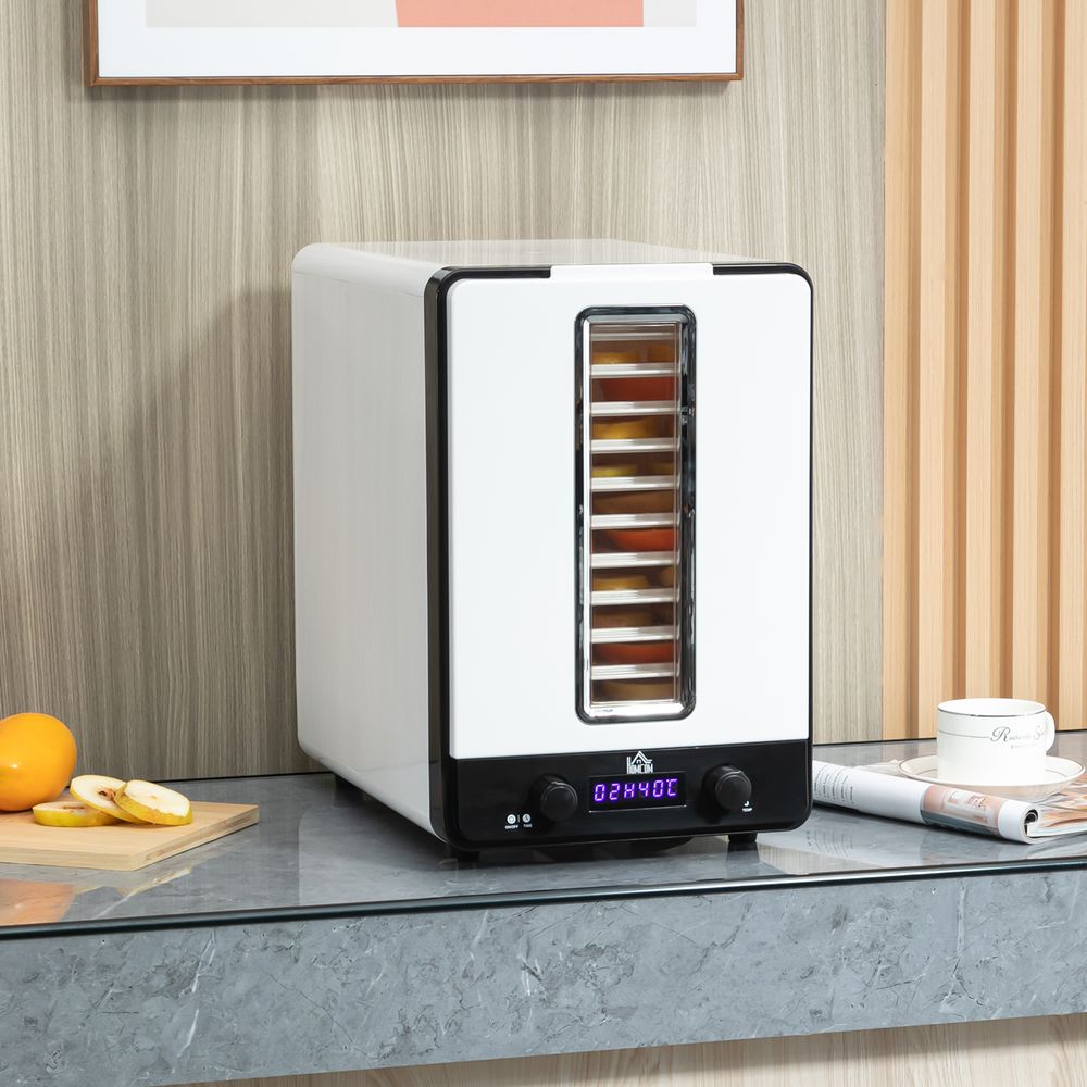 11-Tier Food Dehydrator - 550W Dryer Machine - Adjustable Temp - White