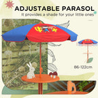 Cowboy-Themed Kids Bistro Table & Chair Set - Adjustable Parasol - Quality