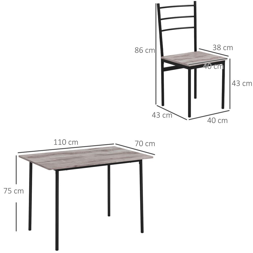 5 Piece Dining Table and Chairs Set, Space Saving Table and 4 Chairs with Four Detail