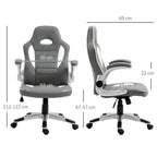 Adjustable Racing Gaming Chair with Armrests - Grey