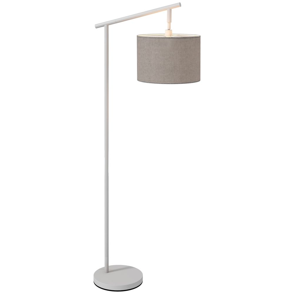 Modern Floor Lamps for Living Room with Rotating Lampshade, Standing Lamp for Bedroom, LED Bulb Included, Grey