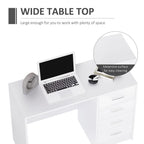 High Gloss 4-Drawer Vanity Desk - White. for Home Office & Study. Spacious Storage & Stylish Design!