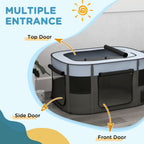 Portable Dog Pen - Puppies, Rabbits, Kittens, Guinea - Grey with Easy Detail